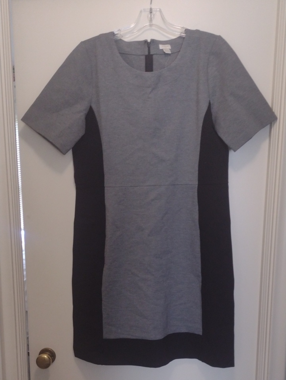 J. Crew Gray and Black Colorblock Sheath Dress (J809)